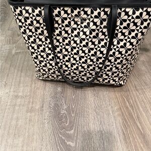 Kate Spade  Black and Cream Floral Tote